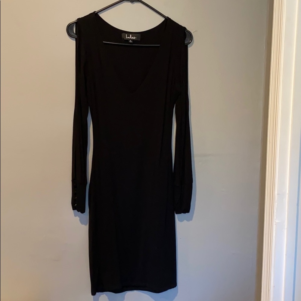 Cold shoulder long sleeve dress